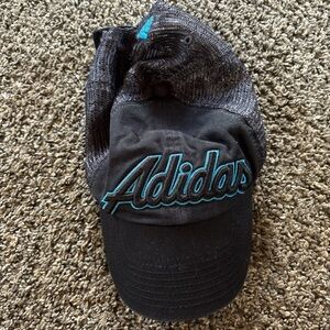 Adidas Black Cap with Blue Script Logo